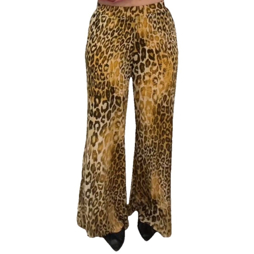 Anthony Original Sheer Animal Cheetah Print Pants Lined Size Small